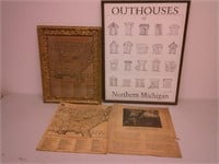 civil war battlefield map, outhouses print