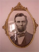 Lincoln photo in metal frame