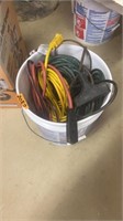 BUCKET LOT OF EXTENSION CORDS