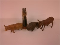 wood carved animals