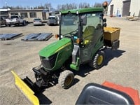 John Deere 1025R Tractor W/ Plow & Spreader