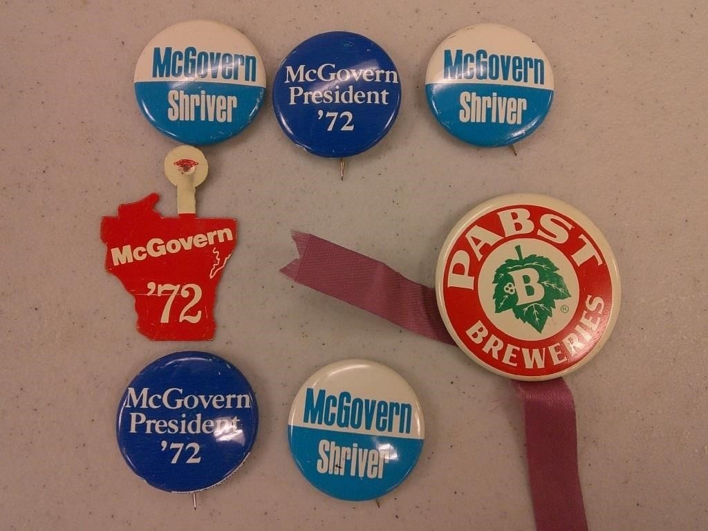 Vtg McGovern & Pabst pins