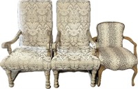 Set of 3 High-End Decor Chairs.