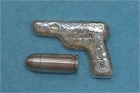 3ozt Silver .999 Gun and Bullet