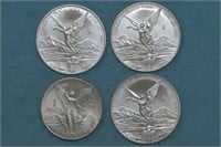 4 - 1ozt Mexico Libertads Silver .999 (4ozt TW)
