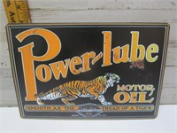 POWER LUBE METAL SIGN