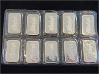 10 - 1ozt Silver .999 Stagecoach Bars