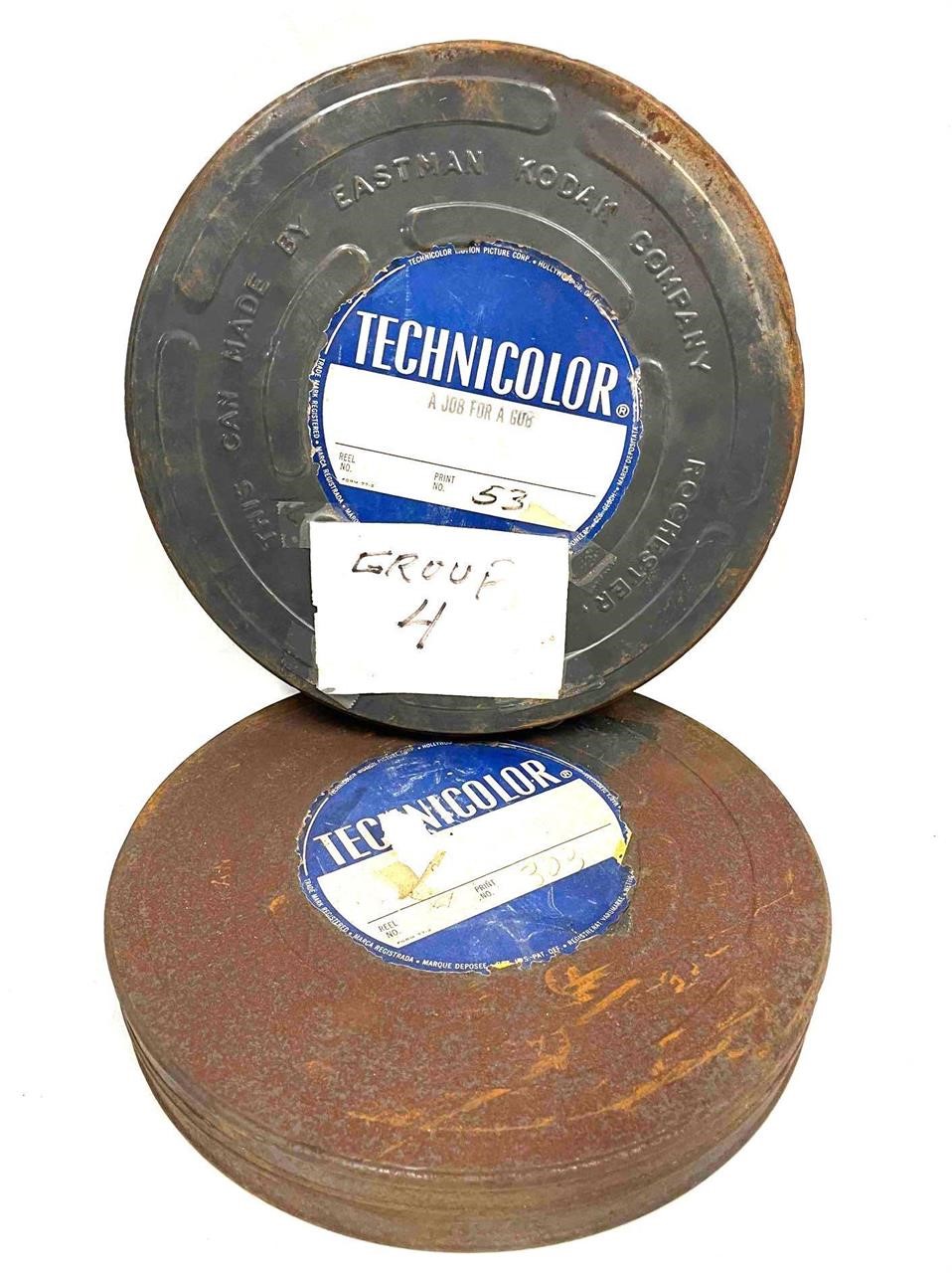 Two Vintage Kodak Technicolor Reel Case Can For Mo