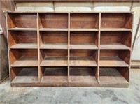 WOODEN SHELVING UNIT