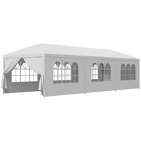 10'x30' White Outdoor Gazebo Canopy Removable Wall