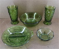 Vtg Misc. Avocado Green Glass Collection