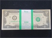 100 - $2 Federal Reserve Notes Sequential #s
