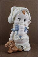 Rare Large Ceramic Baby Boy w/ Teddy Mold