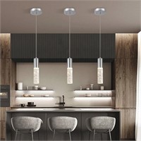 Pack of 3 Pendant Lighting Bubble Crystal Glass Th