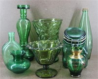 Vtg Misc. Green Glass Collection