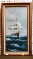 Oil on Canvas Painting of Sail Ship