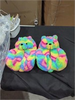 Teddy bear Rainbow slippers