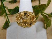 GOLD TONE HAMMERED RING