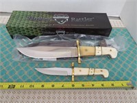 Two, Timber Rattler Fixed Blade Bowie Style Knives