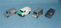 Group of vintage toy vans