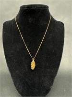 14K Chain with Pinecone