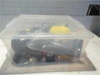 PLASTIC CONTAINER WITH TOOLS