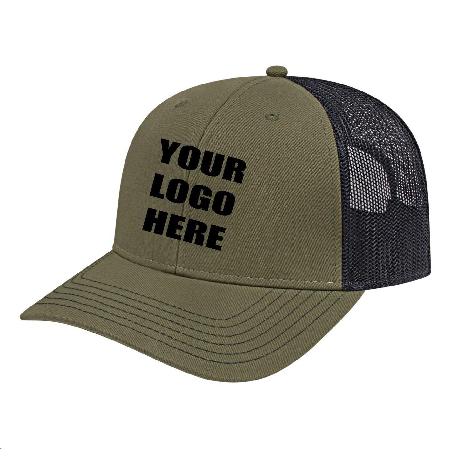 Custom Olive/Black Trucker Mesh Back Cap