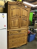 Solid Wood Wardrobe with Drawers