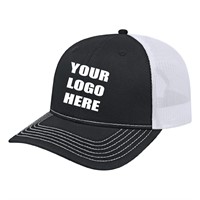 Custom Black/White Trucker Mesh Back Cap