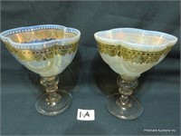 Excellent Antique Venetian Glass Wine Glasses