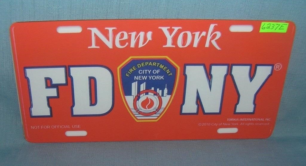 NY FDNY License plate size retro style sign
