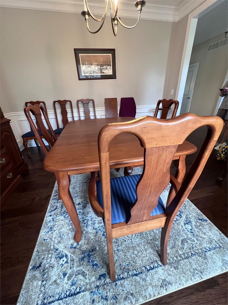 Amish Built Cherry Dining Tables & Chair Set