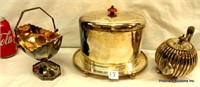 3 Antique Pieces Of Silver Plate