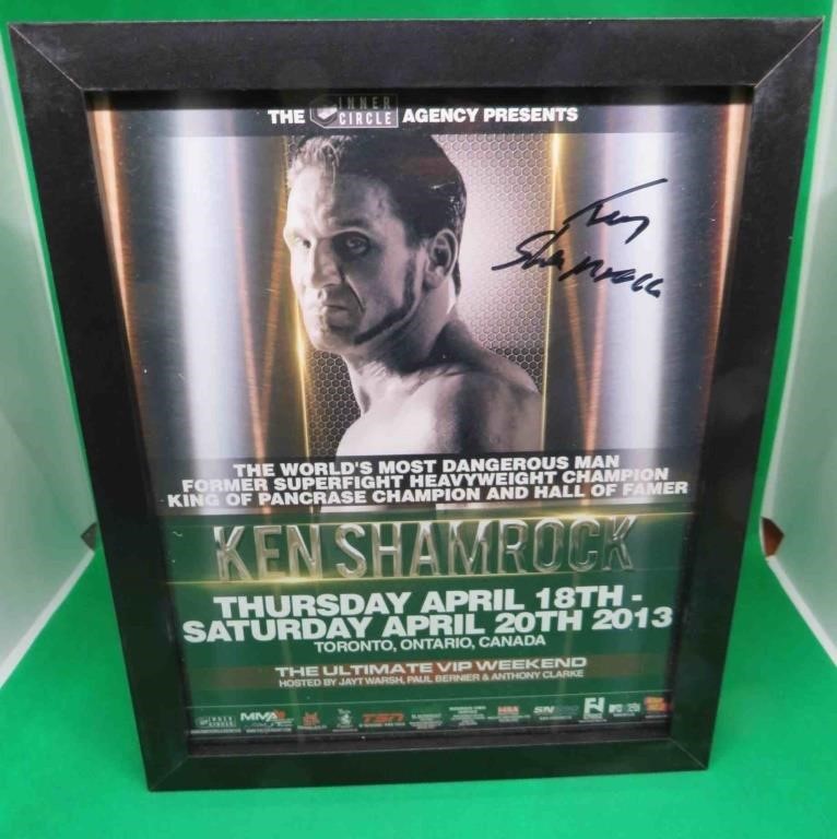 Signed Ken Shamrock SIGNED 8x10 Framed Photo