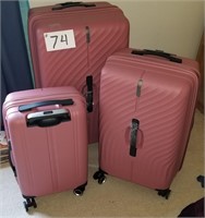3 pc Set Pink Hard Shell Luggage, never used-