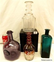 4 Piece Early Glass Bottle Collection