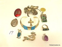 10 Assorted Sterling Silver Jewelry Pieces