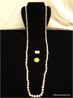 Excellent 48" Long Pearl Necklace