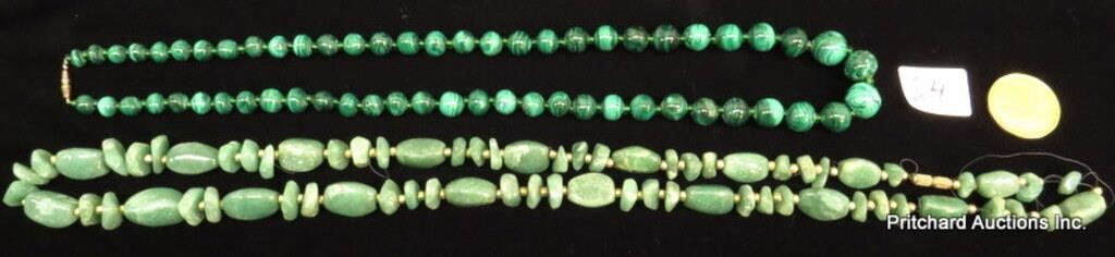 2 Heavy Green Stone Necklace (Possibly Jade)