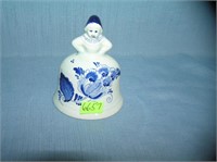 Delftware signed blue decorated bell