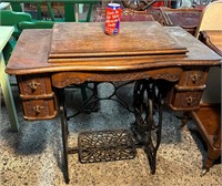 Antique Oak Treadle Sewing Machine