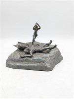 David and Goliath Pewter Sculpture Model