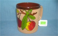 Italian made fruit decorated earthenware mug