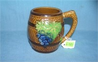 Italian made fruit decorated porcelain coffee mug
