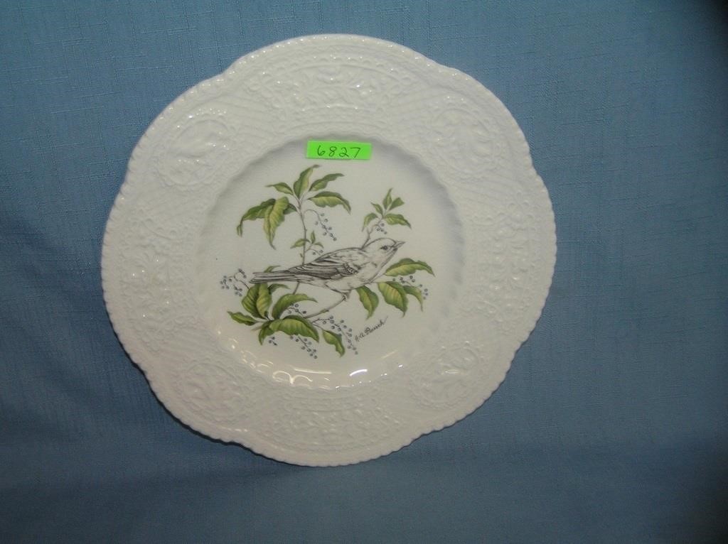 Artist signed bird decorated plate