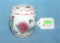 Chinese floral decorated storage jar