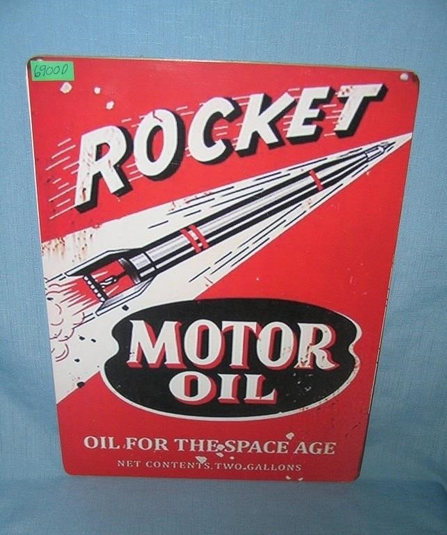 Rocket Motor Oil retro style advertising sign