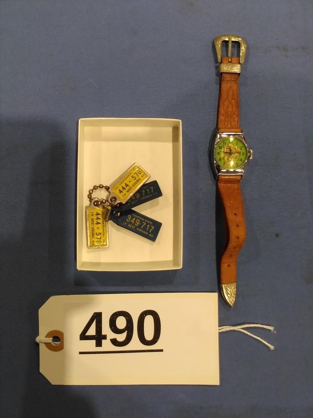 Roy Rogers Wristwatch & WV License Tags