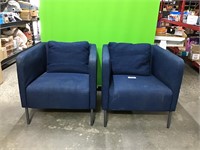 Two Navy Blue Accent Chairs