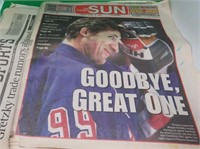 6x Wayne Gretzky Newspapers 1990's Inc/ Retirement